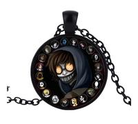 Creepypasta CREEPY PASTA TICCI TOBY Necklace Glass Bronze Pendant chain JEFF THE KILLER