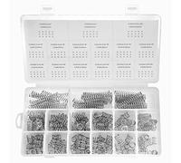 CREEYA 225Pcs Small Compression Spring Assortment, 15 Different Sizes, Wire Diameter 0.6mm 0.8mm 1mm, Outer Diameter 8mm 9mm 9.5mm, Length 10mm 20mm 50mm for Repair Replacement