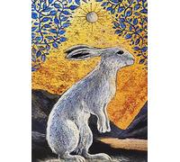 Creggan White Hare by Hannah Willow - UK made Art Greetings Card - Regal white hare - Animals - BIrthday Card - Easter Card