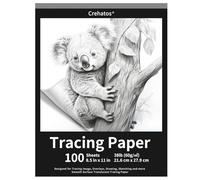 Crehatos 8.5" x 11" Tracing Paper, Translucent Tracing Pad, 100 Sheets 38lb/60gsm Vellum Art Paper