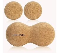 CREHNIL Natural Cork Peanut Massage Ball Roller Trigger Point Myofascial Release Double Lacrosse Massage Set