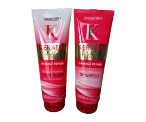 Creighton Keratin Pro Shampoo & Conditioner For Damage Repair & Moisture 2x250ml