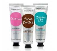Crēightons Hand Cream Set - Coconut, Cocoa Butter & Argan Oil | 50mL Each | Moisturising & Softening, Shea Butter & Vitamin E, Pro-Vitamin B5, For Dry Hands, Made in England