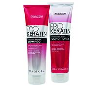 Creightons Keratin Pro Shampoo & Conditioner Set 2 x 250 ml Bundle Professional Haircare to Smooth & Strengthen. With Exclusive Beauty Tips Sheet.