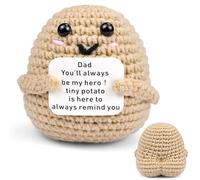 CREJOHY Dad Birthday Gifts - Handmade Crochet Potato Plush Keepsake, Presents for Father, Dad Gifts from Daughter Son, for Dad