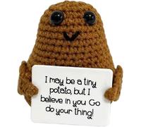 CREJOHY Positive Gifts Emotional Support Potato Gift New Job Gifts for Women Handmade Gifts for Women Men Boys Girls Birthday Present Gifts for Kids Age 3+ (brown)