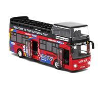 Crelloci London Double Decker Bus Toy-1:32 Scale Die Cast Model Stagecoach Buses Pull Back City Bus Kids Play Vehicle with Light and Sound for Kids Age 3 4 5 6 Years Old Boys Girls (Red)