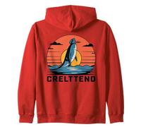 CRELTTEND Penguin Ocean Sea Summer Horizon Sunrise Zip Hoodie
