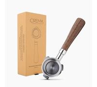 Crema Coffee Products - 54mm Bottomless Naked Portafilter - Filter Basket Included - Fits 54mm Breville Machines, Walnut