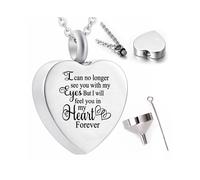 Cremation Ashes Pendant Necklace Stainless Steel Silver Heart