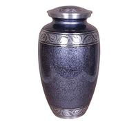 Cremation Ashes Urn for Two Adults - XXL 7 Liters Aluminium Decorative Container for Human Remains - Elegant Vessel for Funeral - Memorial Keepsake for Husband Wife or Loved Ones (Dark Grey)