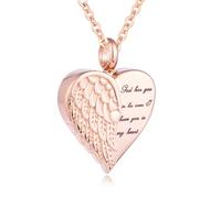Cremation Heart Urn Necklace Ashes Jewelry for Women Men with Mini Keepsake Urn Memorial Ashes Jewelry - God has you in his arms I have you in my heart