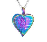 Cremation Heart Urn Necklace Ashes Jewelry for Women Men with Mini Keepsake Urn Memorial Ashes Jewelry - God has you in his arms I have you in my heart
