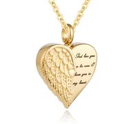 Cremation Heart Urn Necklace Ashes Jewelry for Women Men with Mini Keepsake Urn Memorial Ashes Jewelry - God has you in his arms I have you in my heart