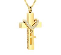 Cremation Jewelry for Ashes Pendant - Cross Urn Necklace with Mini Keepsake Urn Memorial Ashes Jewelry - With Me Always