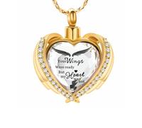 Cremation Jewelry for Ashes Pendant - Crystal Heart Urn Necklace with Mini Keepsake Urn Memorial Ash Jewelry