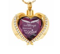Cremation Jewelry for Ashes Pendant - Crystal Heart Urn Necklace with Mini Keepsake Urn Memorial Ash Jewelry
