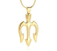 Cremation Jewelry for Ashes Pendant - Poseidon Trident Pendant Stainless Steel Ancient Greece Amulet Necklace for Men Gift for Sailor