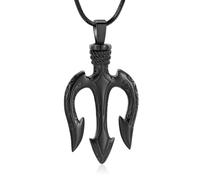 Cremation Jewelry for Ashes Pendant - Poseidon Trident Pendant Stainless Steel Ancient Greece Amulet Necklace for Men Gift for Sailor