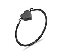 Cremation Jewelry Heart Urn Bracelet for Ashes Stainless Steels Heart Ashes Bracelet Bangle Memorial Cremation Bracelet Ashes Keepsake Jewelry Gifts for Women Girls Loss of Ones (Black)