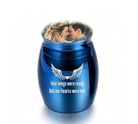 Cremation Keepsake Urn 30×40mm Airtight Ashes Jar, Wings Angel Memorial