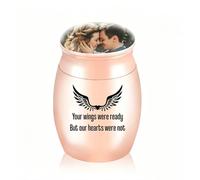 Cremation Keepsake Urn 30×40mm Airtight Ashes Jar, Wings Angel Memorial