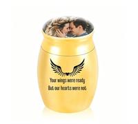 Cremation Keepsake Urn 30×40mm Airtight Ashes Jar, Wings Angel Memorial