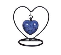 Cremation keepsake urn for ashes Heart in my heart Exclusive Protected Design With Box & Stand (Blue Cloud)