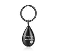 Cremation Keychain for Ashes Always In My Heart Urn Locket Cremation Jewelry Teardrop Memorial Keepsake Keychain
