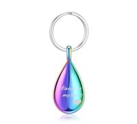 Cremation Keychain for Ashes Always In My Heart Urn Locket Cremation Jewelry Teardrop Memorial Keepsake Keychain