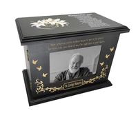 Cremation Memorial Urns for Human Ashes Adult Male Female, Wooden Picture Frame Urns Box and Casket for Ashes Men Women Child, Burial Funeral Urns for Ashes, Holds Up to 270 LBS (Black Night)