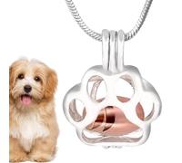 Cremation Pendant Necklace - Dog Ash Memorial Jewelry, Tiny Urn Charm | 0.7*0.6 Inch, Discreet Ash Container, Elegant Chain Accessory Funnel Kit, Decorative Box Package Loving Memory Tokens, Tributes