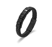 Cremation Urn Bracelet for Ashes Keepsake Cuff Bangle Leather Bracelet for Women Men Memorial Cremation Jewelry Urn Holder (Black 22cm)