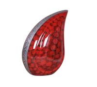 Cremation Urn for Ashes, Aluminium Teardrop Memorial Urn For Adult (Red Cloud)