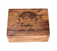 Cremation Urn for Dog Cat Pets Ashes, Memorial Tribute Box for Families and Human Adults, Preserving Precious Memories and Love - Rainbow Bridge Medium (8"x6"x3.5") - 100 lbs or 45 Kg
