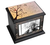 Cremation Urns for Human Ashes Adult Male or Female, Funeral Memorial Urns for Ashes with Photo Frame, Wooden Urns Box and Casket for Men Women, Burial Urn for Adults Up to 200 IBS