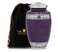 Cremation Urn for Human Ashes | Memorial Urns Carefully Handcrafted with Elegant Finishes to Honor and Remember Your Loved One | Adult Urn Large with Beautiful Velvet Bag (Purple)