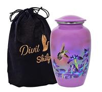 Cremation Urn for Human Ashes with Velvet Pouch for Adults up to 100 kg (Adult, Hummingbird)