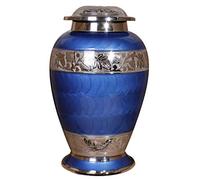 Cremation Urn for Two Adults - XXL Companion Ashes Container for Human Remains - Elegant Memorial Keepsake for Husband, Wife, or Loved Ones (Aluminium, Blue)