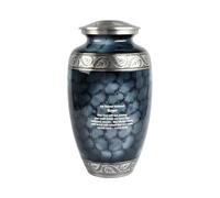 Cremation Urn for Two Adults - XXL Companion Ashes Container for Human Remains - Elegant Memorial Keepsake for Husband, Wife, or Loved Ones (Aluminium, Blue Cloud Personalised)