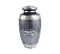 Cremation Urn for Two Adults - XXL Companion Ashes Container for Human Remains - Elegant Memorial Keepsake for Husband, Wife, or Loved Ones (Aluminium, Grey-Text engraved)