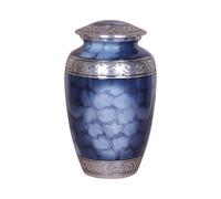 Cremation Urn for Two Adults - XXL Companion Ashes Container for Human Remains - Elegant Memorial Keepsake for Husband, Wife, or Loved Ones (Aluminium, Blue Cloud)