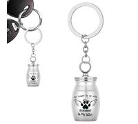 Cremation Urn Keychains - Pet Ashes Keychain, Pet Cremation Jewelry | Pet Memorial Keychain Pet Urn Box, Portable Pet Urn Key Chain, Stainless Steel Small Pet Urns for Dogs Cat Ashes Urns