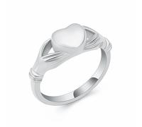 Cremation Urn Ring for Ashes for Women Stainless Steel Hand Held Heart Finger Ring Waterproof Memorial Keepsake Cremation Ring Holds Loved Ones Ashes