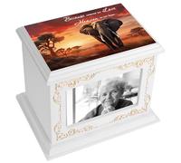 Cremation Urns for Human Ashes Adult Male or Female, Funeral Memorial Urns for Ashes with Photo Frame, Wooden Urns Box and Casket for Men Women, Burial Urn for Adults Up to 200 IBS