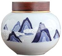 Cremation Urns ，Funeral Urns，Ceramics Moisture Proof Handcrafted Alloy Screw Cap Funeral Urn For Adult Pet Ashes Human Medium And Large Memorial Urns Burial Urn ashes casket (Color : White)