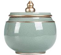 Cremation UrnsHuman Large High-End Chinese-Style Ceramic Moisture-Proof Memorial Urns Burial Urn at Home or CemeteryEIIDJFF