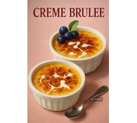 Creme Brulee Garnished With Blueberries On Peach Surface - A4 Retro Culinary Poster Wall Art Home Decor Featuring Delicious Meals Coffee and Rustic Kitchen Interiors for Food Lovers and Chefs
