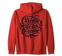 Creme de la Creme Elegant Script Lettering Zip Hoodie
