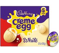 Creme Egg Chocolate Range Multipacks & Large Egg Variations - Best Easter Gift 2026 (Cadbury White Creme Egg 5x40g)